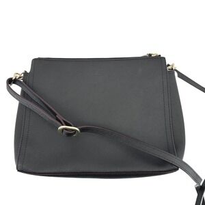 Lo & Sons Crossbody Bag Small Black Leather Minimalist Chic Structured Classic